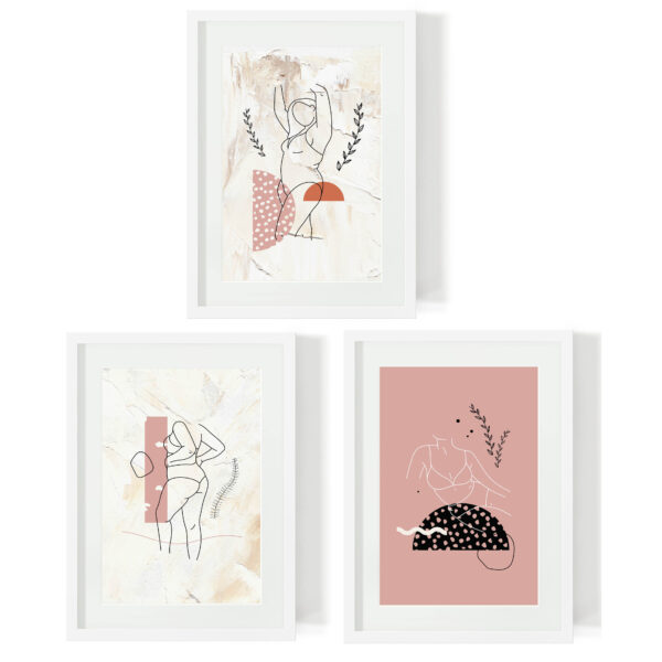 Women-Line-Art-Bohemian-Art-Print-Bundle-Pink-and-Rust-Online-Sugar-and-Vice-Cape-Town